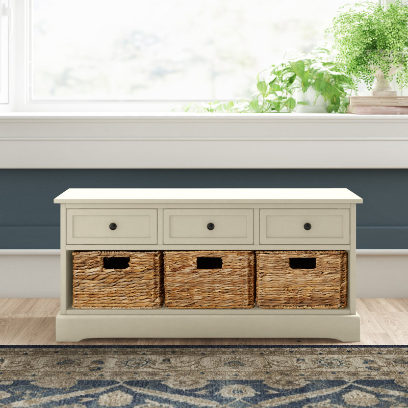 Adayla Solid Wood Drawers Storage Bench & Reviews Birch Lane
